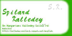 szilard kalledey business card